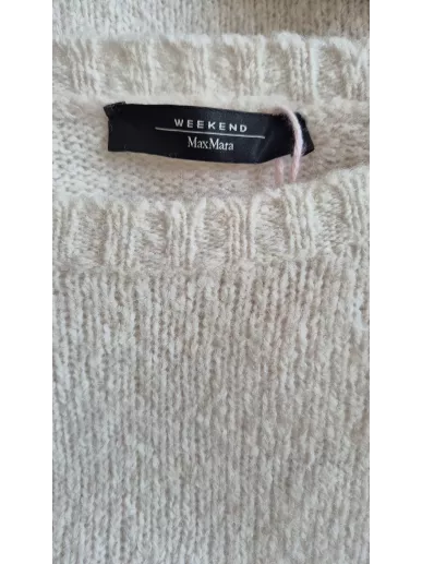 Weekend MaxMara kremowy sweter z mieszanki alpaki, bawełny i wełny – premium second hand