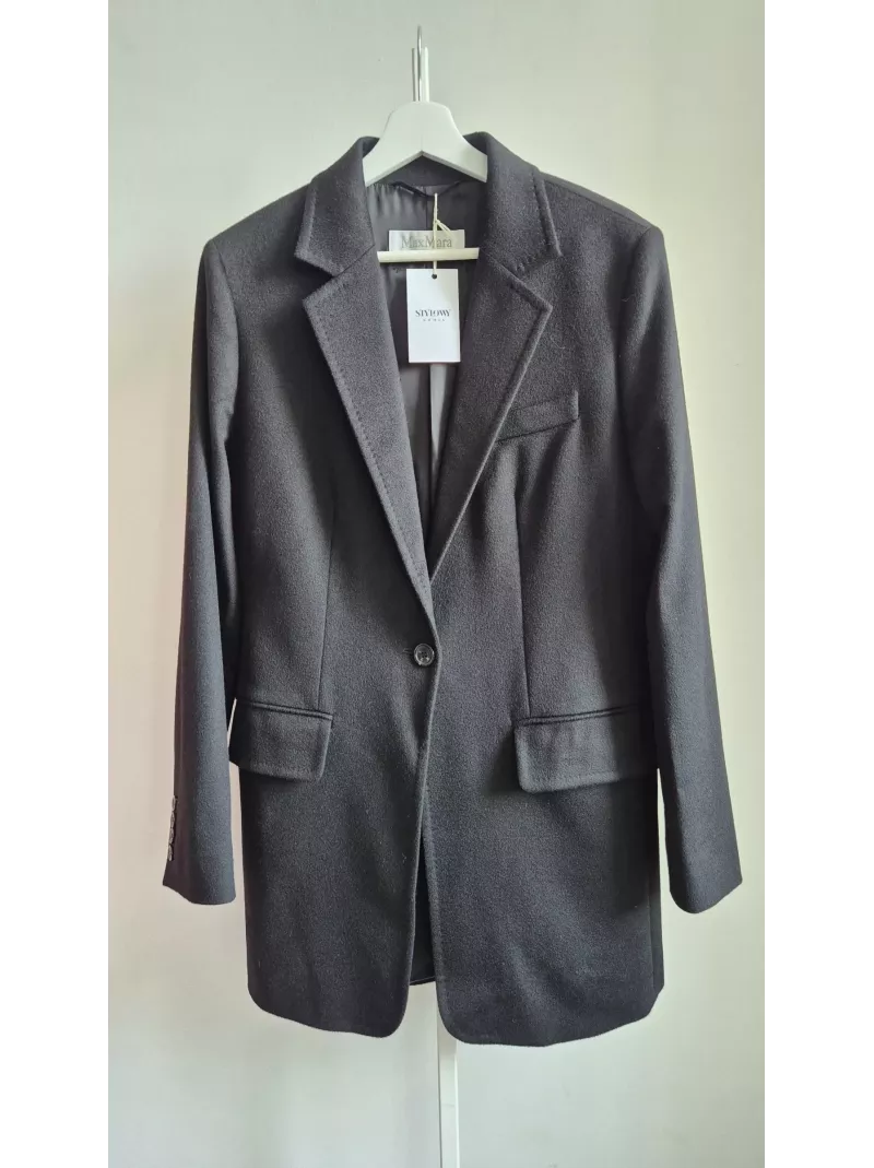 MaxMara – czarny płaszcz  Made in Italy rozmiar 40polski