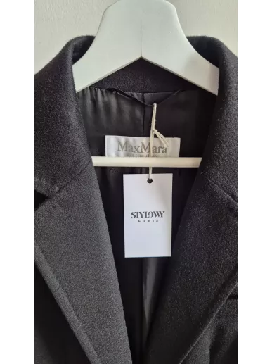 MaxMara – czarny płaszcz  Made in Italy rozmiar 40polski