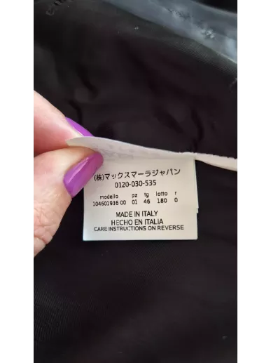 MaxMara – czarny płaszcz  Made in Italy rozmiar 40polski