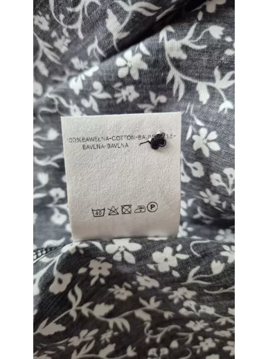 Bizuu sukienka koszulowa maxi w kwiaty czarna bawełna r. 40