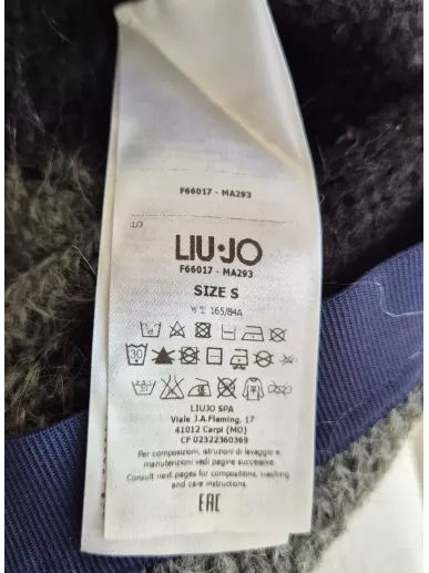 Liu Jo sweter moherowy szaro-czarny z granatem r S | Stylowy Komis