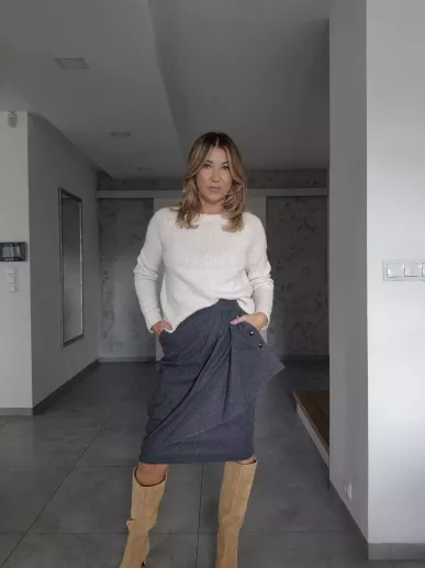 MaxMara szara spódnica wełniana 38 | Stylowy Komis