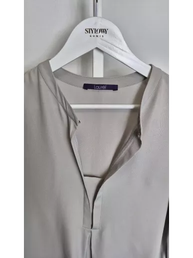 Bluzka Laurel szara jedwabna elegancka z długim rękawem, rozmiar 38 (second hand premium)