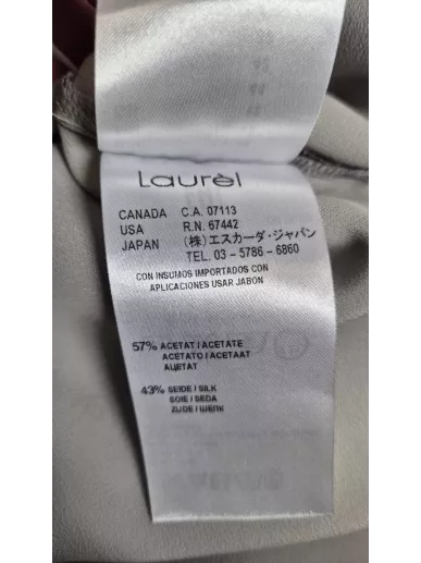 Bluzka Laurel szara jedwabna elegancka z długim rękawem, rozmiar 38 (second hand premium)