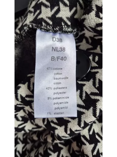 Spodnie culotte w pepitkę SEM PER LEI czarno-białe rozmiar 38/40 Made in Italy