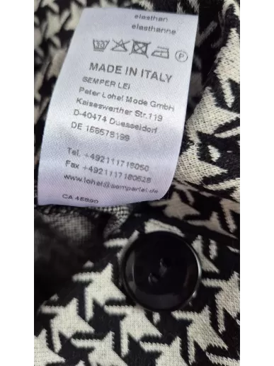 Spodnie culotte w pepitkę SEM PER LEI czarno-białe rozmiar 38/40 Made in Italy