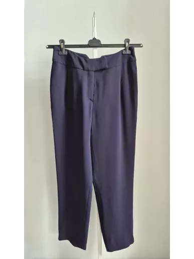 Patrizia Aryton granatowe eleganckie spodnie damskie z wysokim stanem rozmiar 38