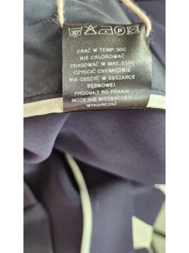 Patrizia Aryton granatowe eleganckie spodnie damskie z wysokim stanem rozmiar 38