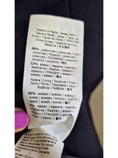 Sukienka koktajlowa MaxMara Midi Granatowa z Bufiastym Rękawem Rozmiar 42