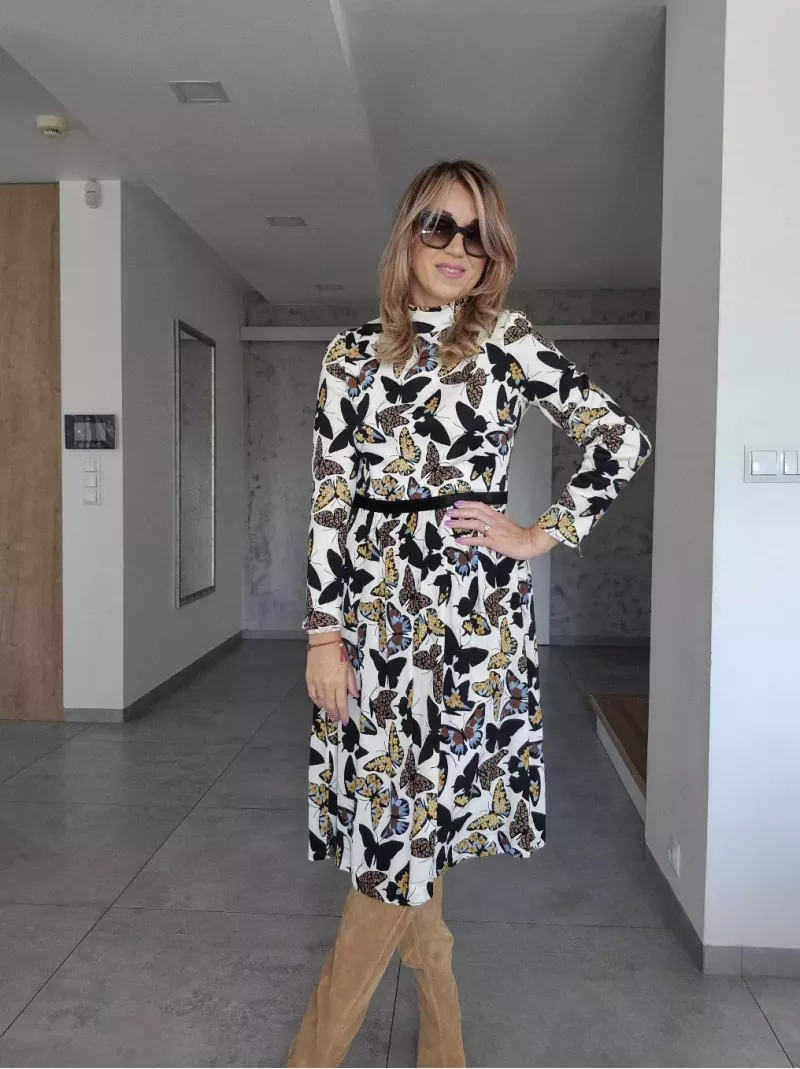 Riani sukienka midi w motyle – elegancja premium | Stylowy Komis