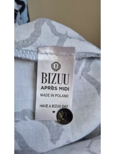 Bizuu sukienka maxi bawełniana w kwiaty błękitno-czarne