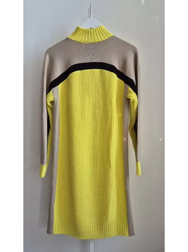 Ullrich Sportalm sweter-sukienka z wełną merino żółta