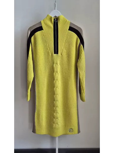 Ullrich Sportalm sweter-sukienka z wełną merino żółta