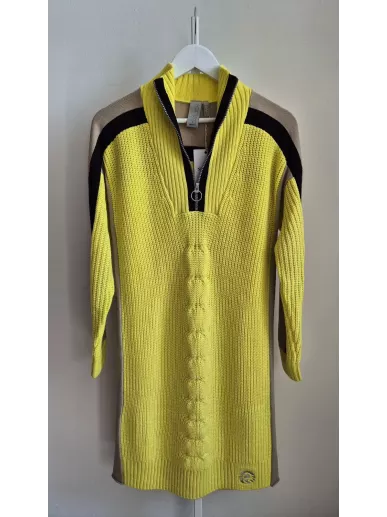 Ullrich Sportalm sweter-sukienka z wełną merino żółta