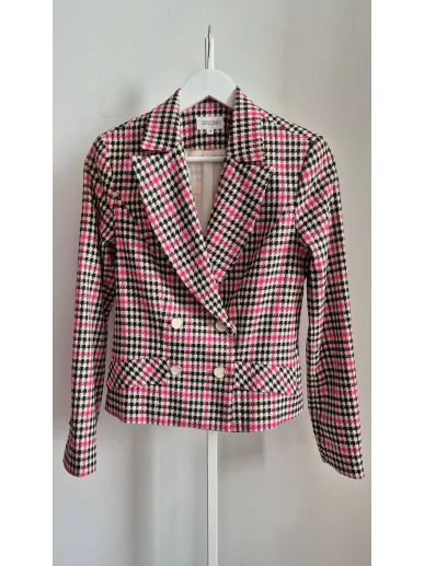 Taranko marynarka w kratę pink check r. 34 | Stylowy Komis