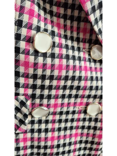 Taranko marynarka w kratę pink check r. 34 | Stylowy Komis