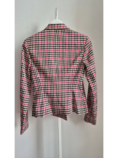 Taranko marynarka w kratę pink check r. 34 | Stylowy Komis