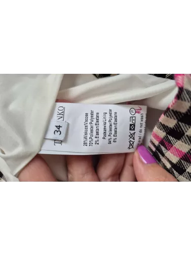 Taranko marynarka w kratę pink check r. 34 | Stylowy Komis