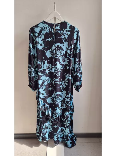 Bizuu sukienka midi czarno-turkusowa r. 38 | Stylowy Komis