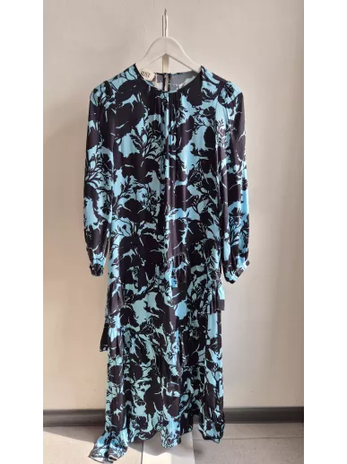 Bizuu sukienka midi czarno-turkusowa r. 38 | Stylowy Komis