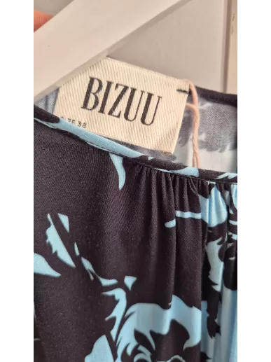 Bizuu sukienka midi czarno-turkusowa r. 38 | Stylowy Komis