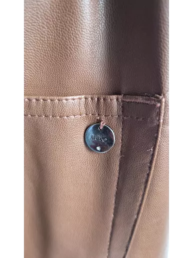 Liu Jo spodnie z ekoskóry brązowe z paskiem | Stylowy Komis