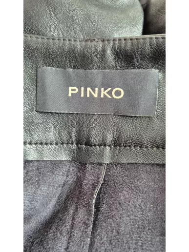Pinko Biagio Shorts czarne szorty ze skóry ekologicznej Stylowy Komis