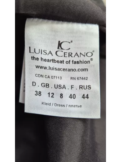 Luisa Cerano – Szara sukienka wełniana z aplikacją koralików | Stylowy