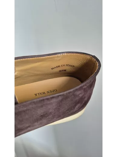 Loro Piana Open Walk damskie mokasyny zamszowe – Stylowy Komis