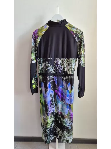 Sukienka Sportalm Flower midi czarna z printem – Stylowy Komis