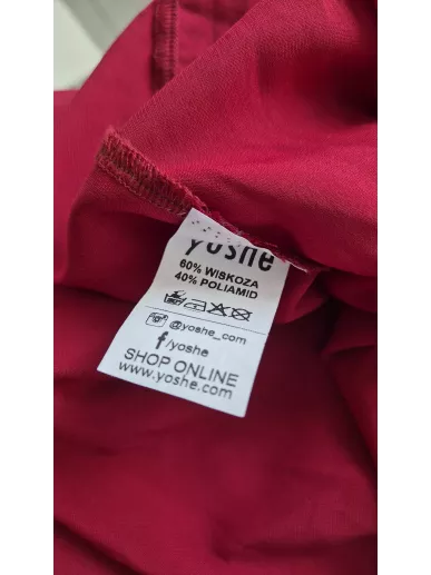 Sukienka midi Yoshé w kwiaty bordo falbany r. 36 – Stylowy Komis