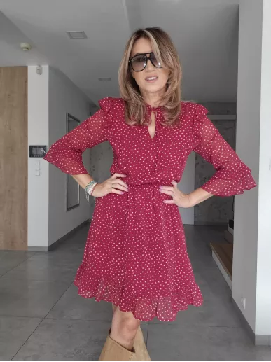 Liu Jo Milano sukienka czerwona w grochy r42 – Stylowy Komis