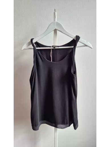 Weekend MaxMara czarny top na ramiączkach jedwab bawełna M | Stylowy K