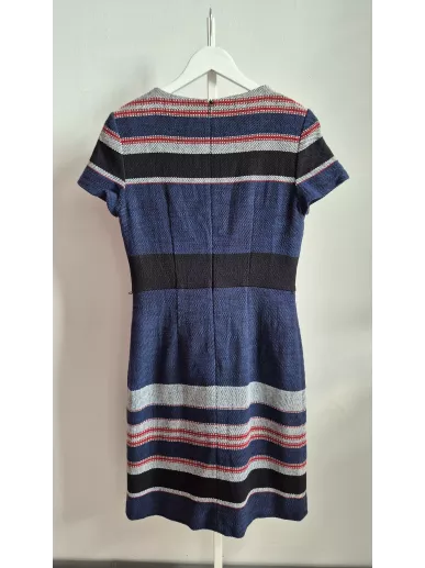 Hugo Boss sukienka w pasy granatowa r. 38 | Stylowy Komis