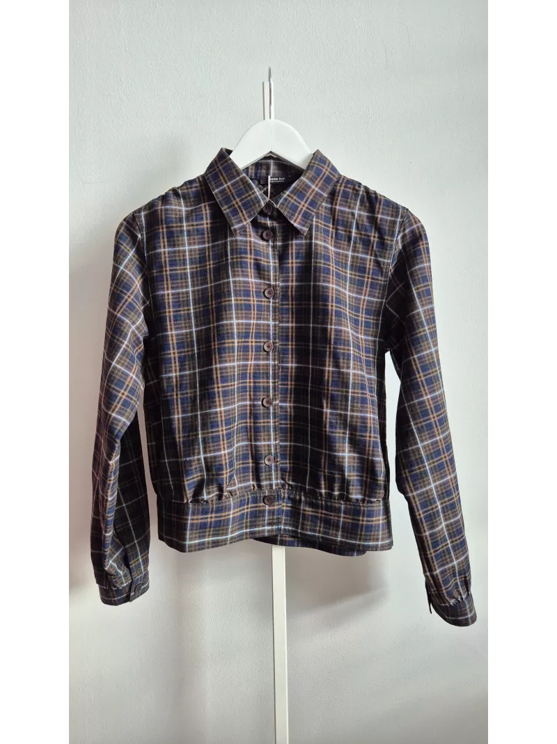 Massimo Dutti koszula damska w kratę XS len wiskoza | Stylowy Komis