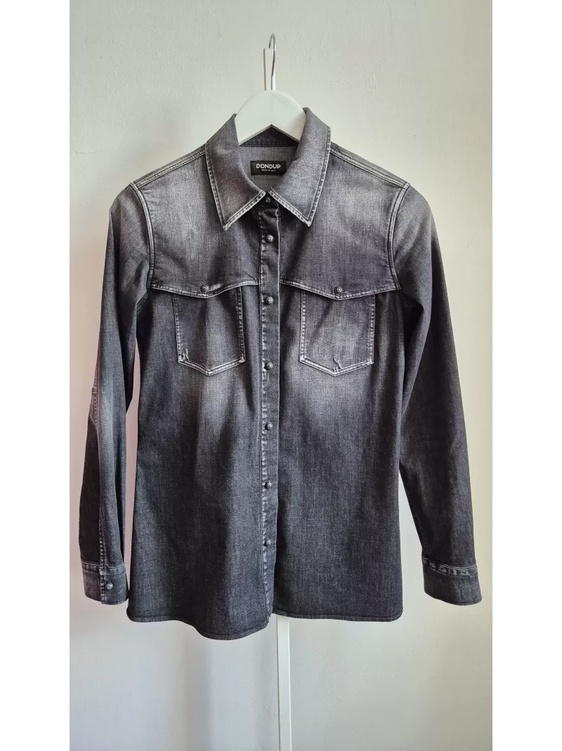 Dondup koszula jeansowa czarna denim western fit Made in Italy r. 38 polski