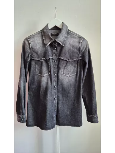 Dondup koszula jeansowa czarna denim western fit Made in Italy r. 38 polski