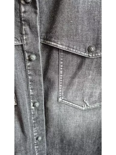 Dondup koszula jeansowa czarna denim western fit Made in Italy r. 38 polski