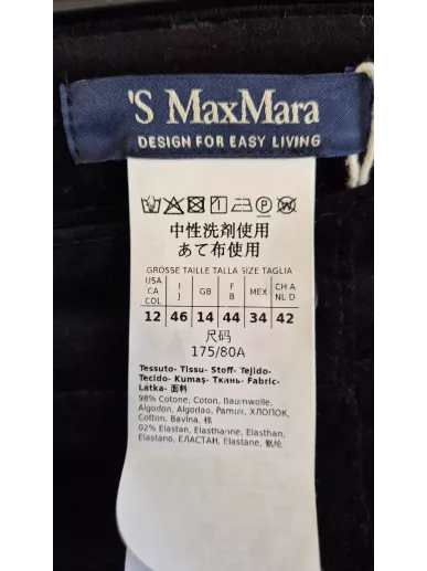 Aksamitne spodnie ’S MaxMara czarne r. 46 (PL 42) | Stylowy Komis