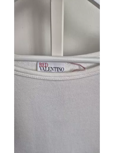 Red Valentino biała bluza z tiulem i kokardą M | Stylowy Komis