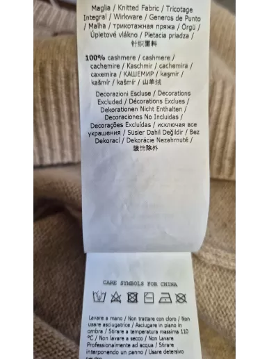 Sweter Max Mara kaszmirowy beżowy z cyrkoniami XS – Stylowy Komis