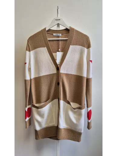 Kardigan MaxMara wełna z kaszmirem beżowy „1951” | Stylowy Komis