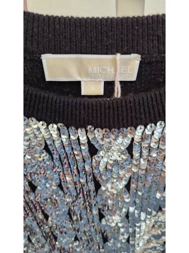 Sweter cekinowy MICHAEL Michael Kors srebrny | Stylowy Komis