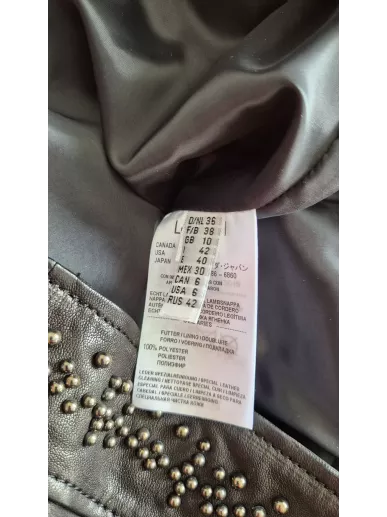 Skórzana kurtka Laurel z ćwiekami czarna ramoneska | Stylowy Komis