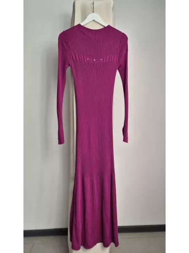 Patrizia Pepe fuksjowa dzianinowa sukienka midi z pszczółkami – Stylow