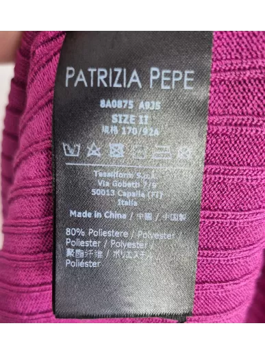 Patrizia Pepe fuksjowa dzianinowa sukienka midi z pszczółkami – Stylow