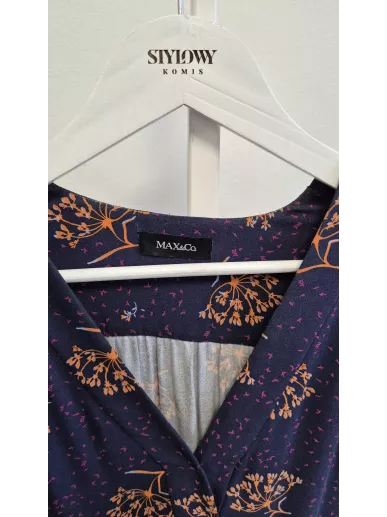 Sukienka MAX&Co. granatowa w kwiaty rozm. 38 – Stylowy Komis