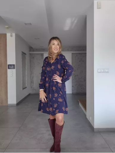 Sukienka MAX&Co. granatowa w kwiaty rozm. 38 – Stylowy Komis