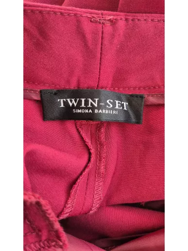 Twin-Set spodnie bordo M – eleganckie włoskie spodnie z kantem | Stylo